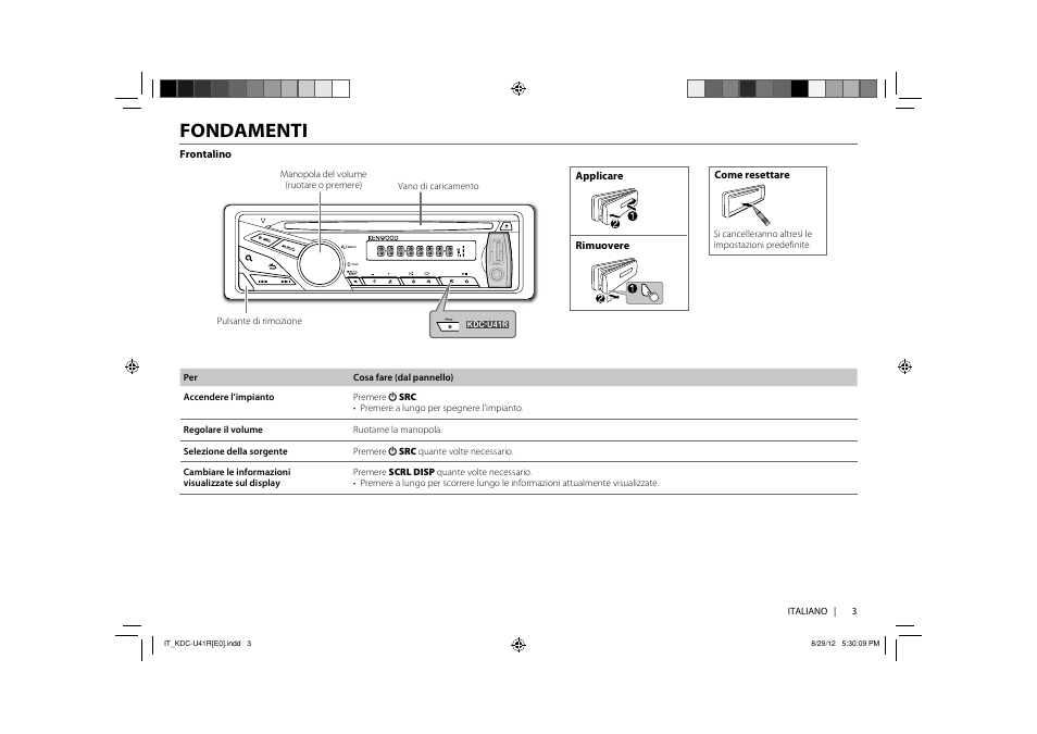 Fondamenti | Kenwood KDC-U41R User Manual | Page 29 / 64