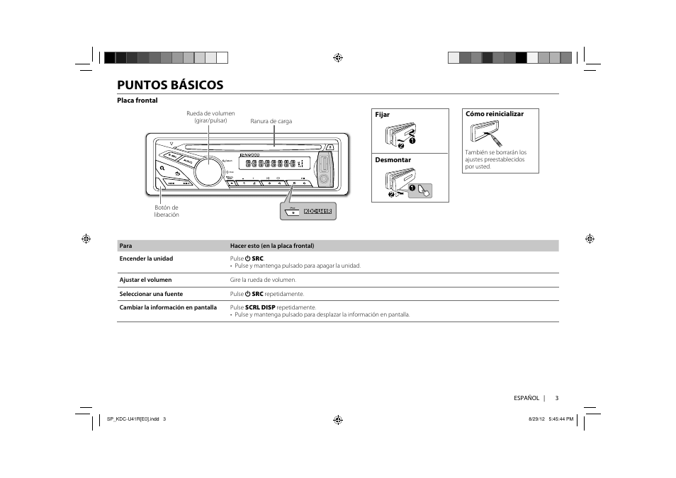 Puntos básicos | Kenwood KDC-U41R User Manual | Page 41 / 64