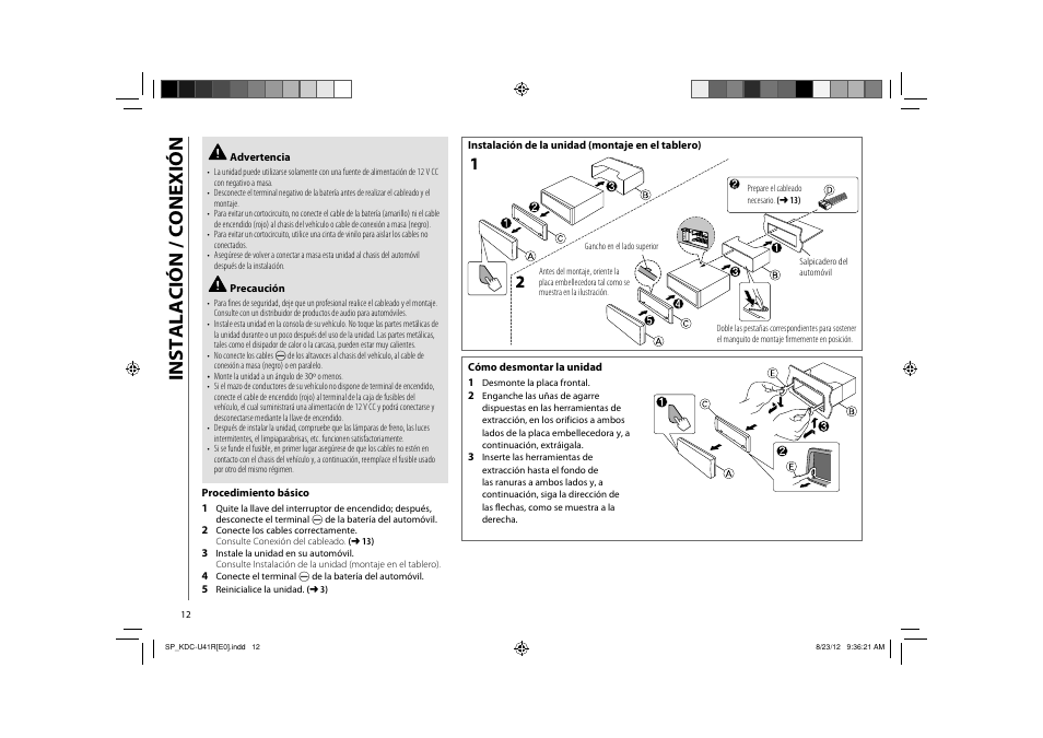 Instalación / conexión | Kenwood KDC-U41R User Manual | Page 50 / 64