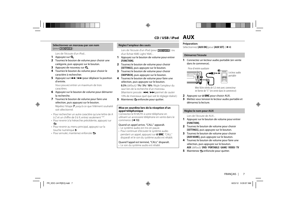 Kenwood KDC-U41R User Manual | Page 9 / 64