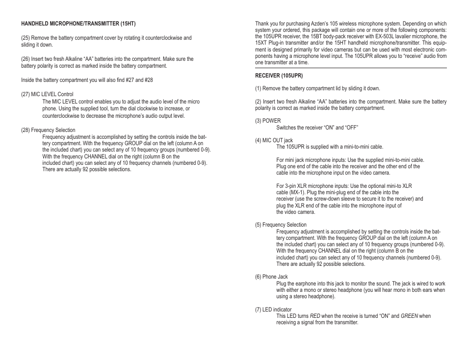 Azden 15BT User Manual | Page 3 / 4