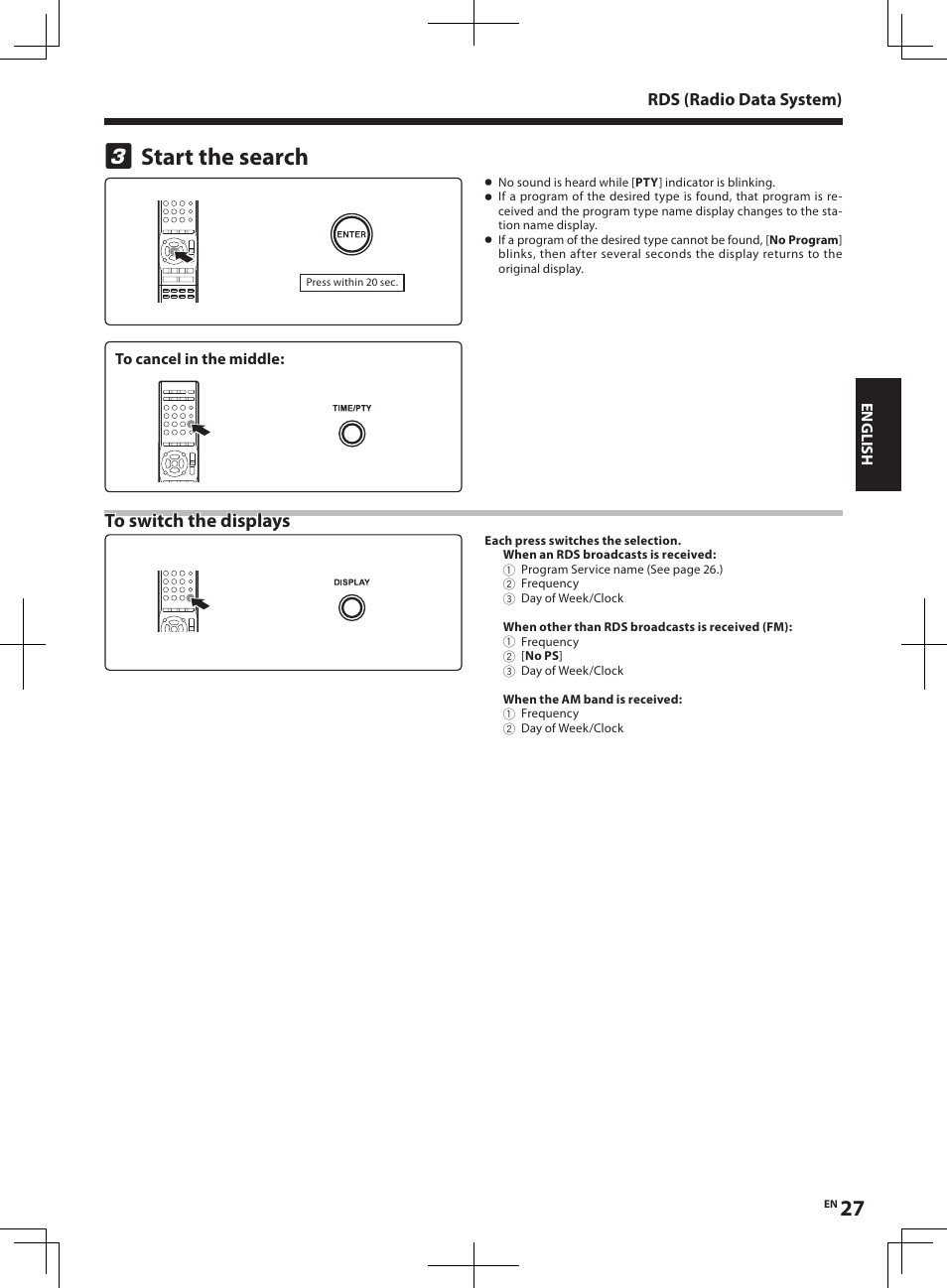 Start the search | Kenwood R-K1 User Manual | Page 27 / 40