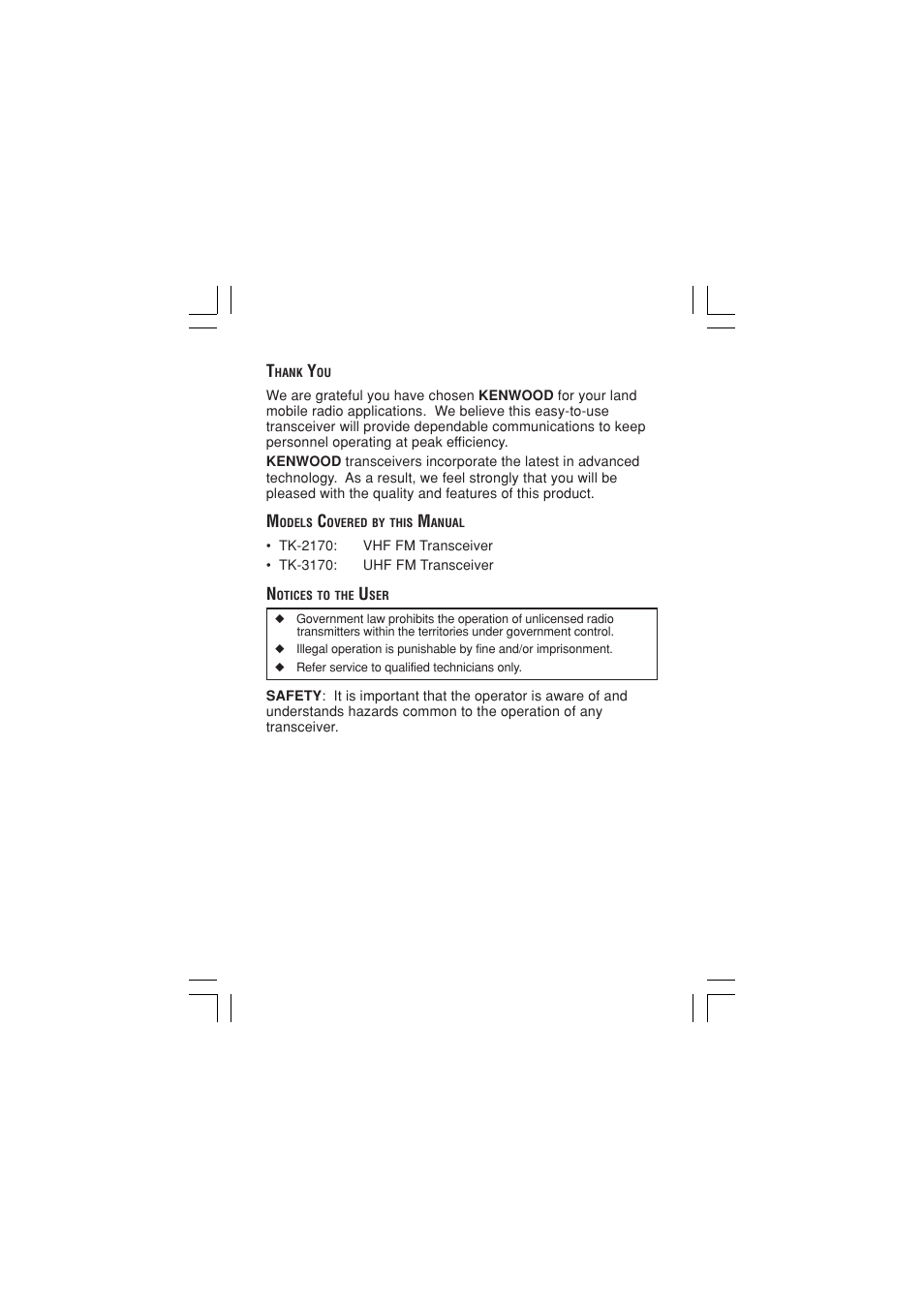 Kenwood TK-3170E6 User Manual | Page 3 / 49