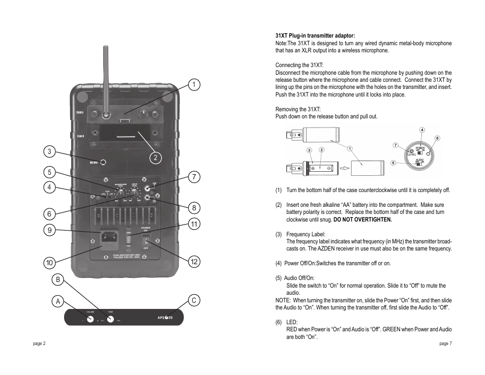 Azden APS 25 User Manual | Page 4 / 6