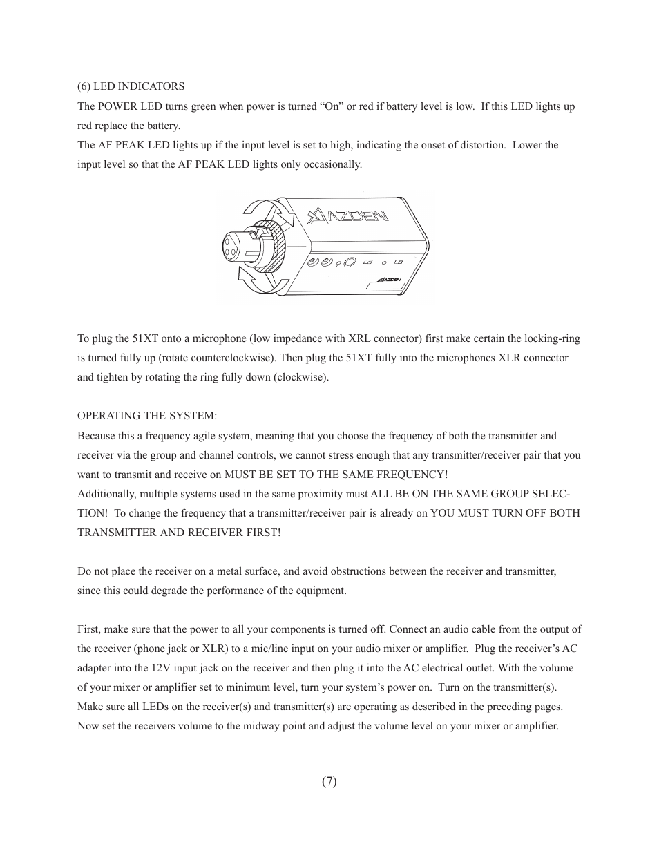 Azden 51XT User Manual | Page 8 / 11