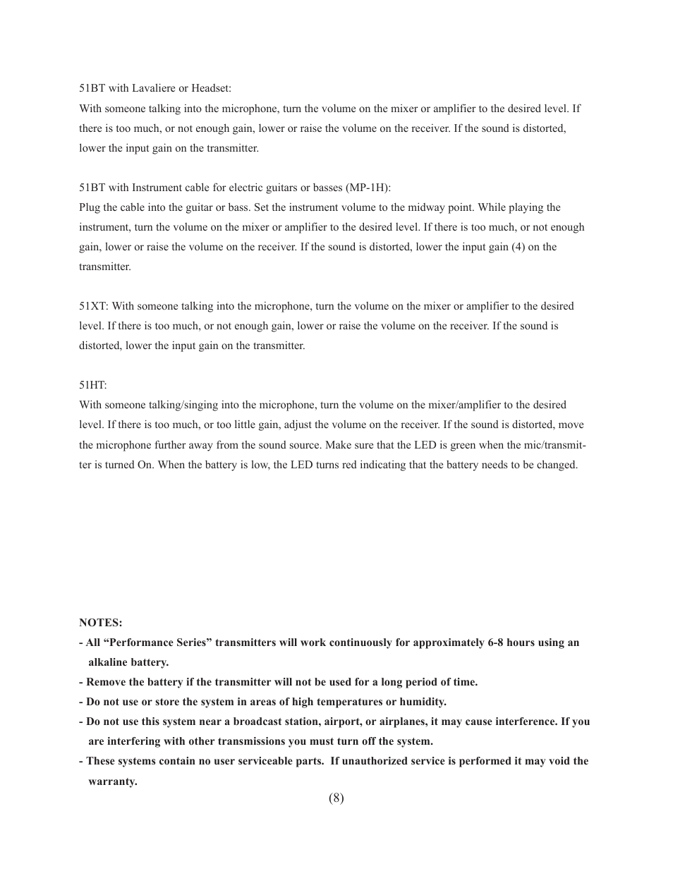 Azden 51XT User Manual | Page 9 / 11