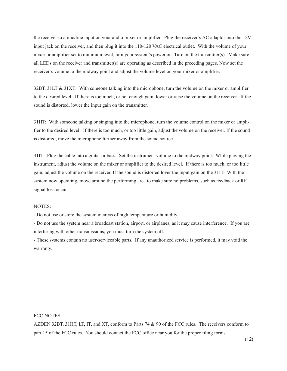 Azden 311DRH 311 User Manual | Page 13 / 15