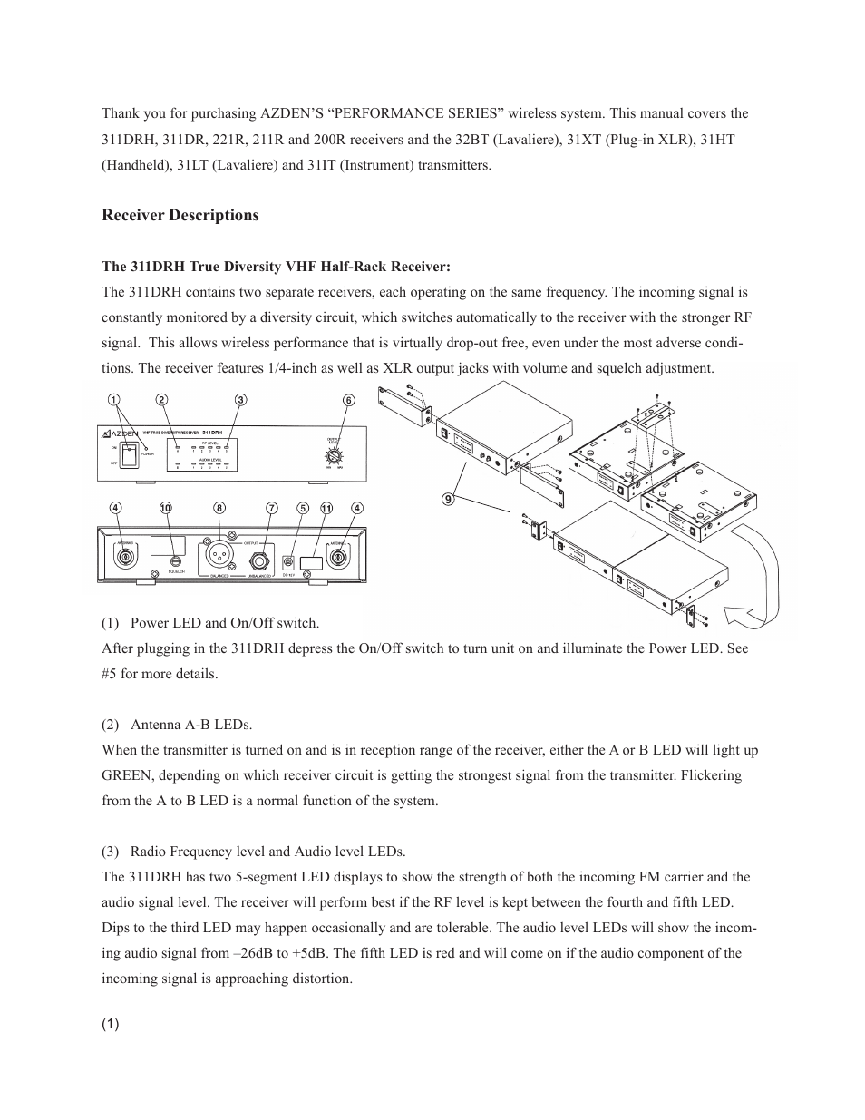 Azden 311DRH 311 User Manual | Page 2 / 15