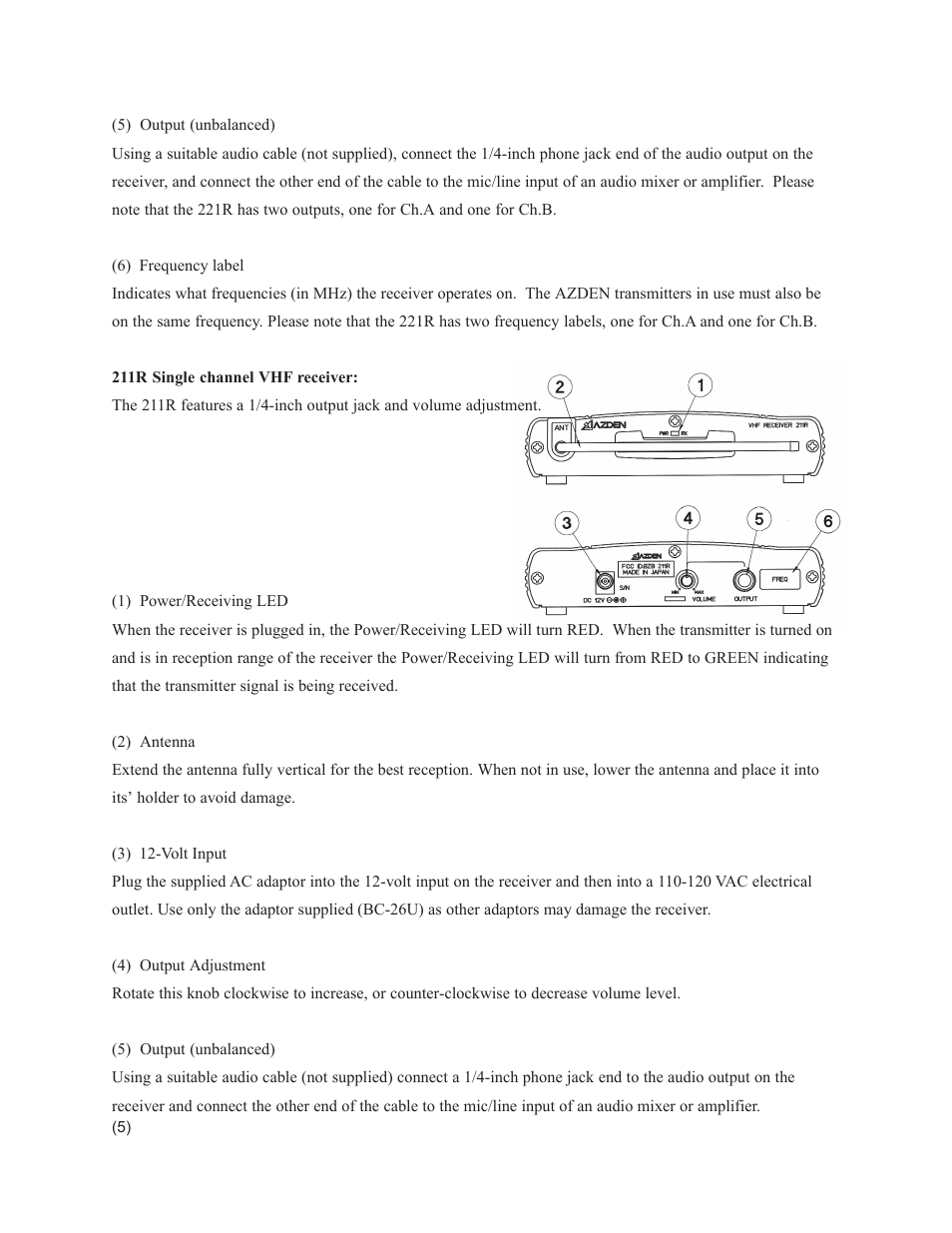 Azden 311DRH 311 User Manual | Page 6 / 15