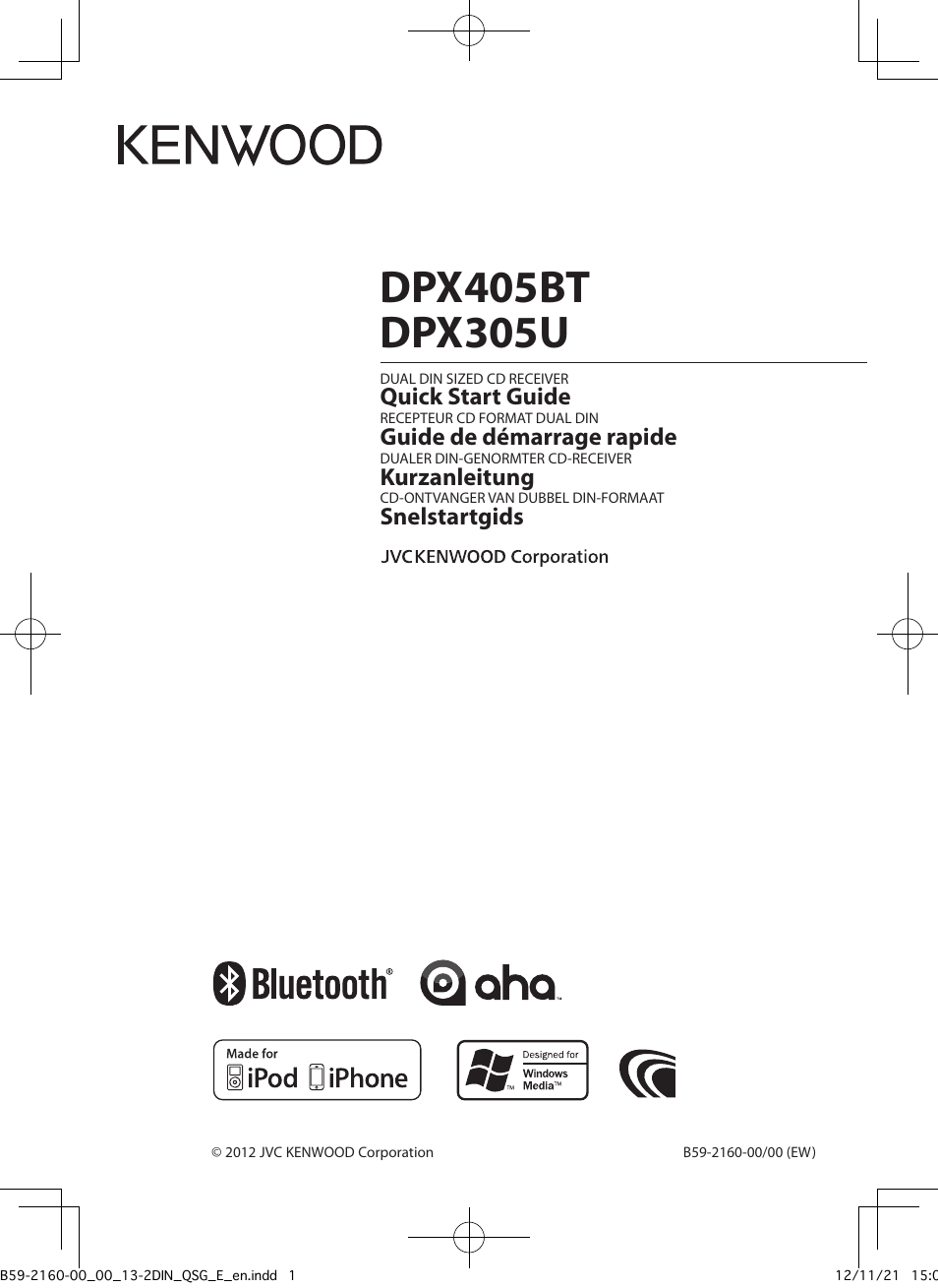 Kenwood DPX305U User Manual | 15 pages