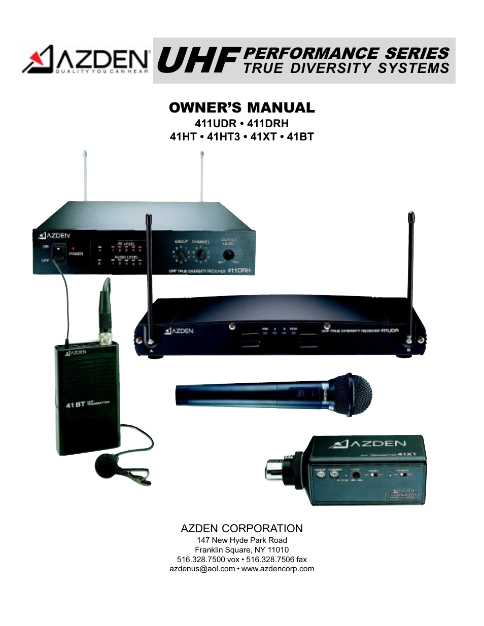 Azden PERFORMANCE SERIES 41XT User Manual | 11 pages