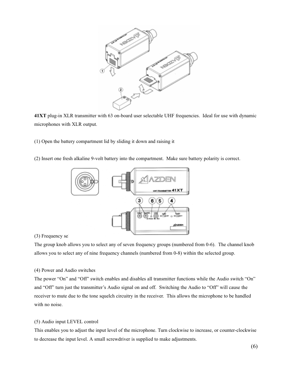 Azden PERFORMANCE SERIES 41XT User Manual | Page 7 / 11