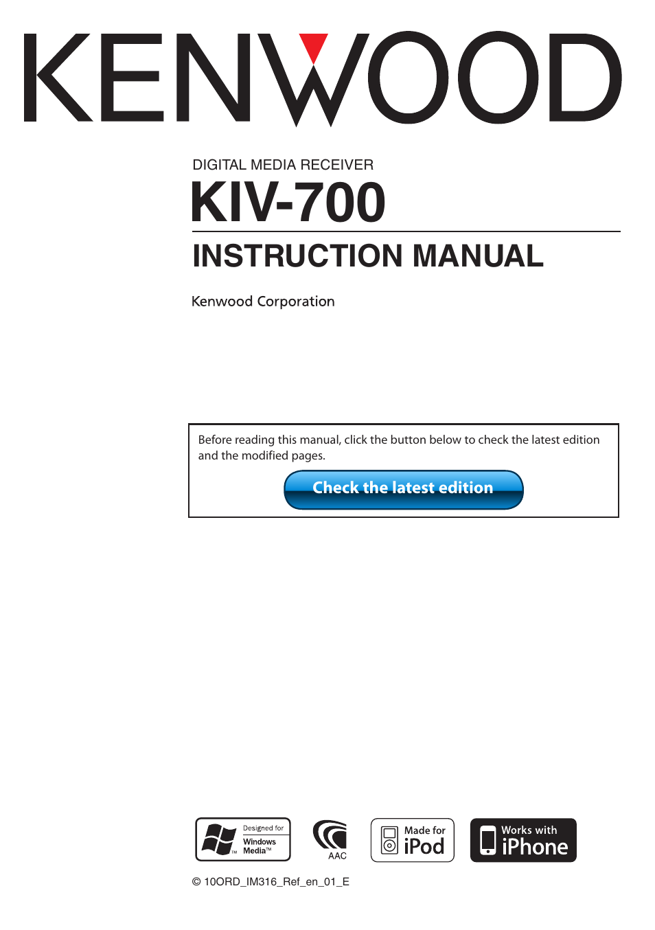 Kenwood KIV-700 User Manual | 76 pages