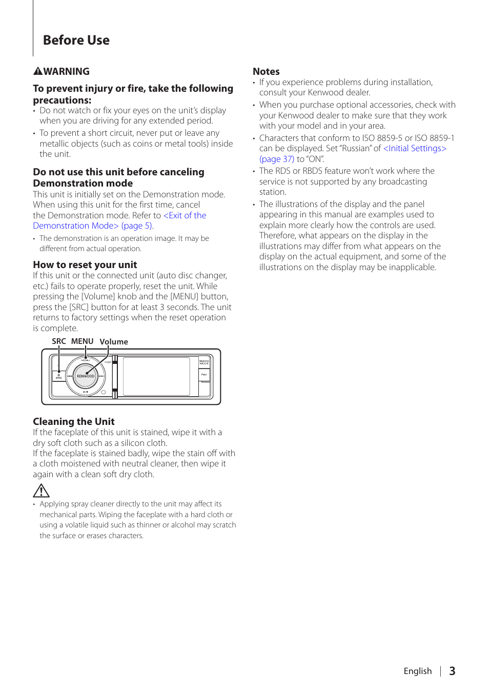 Before use | Kenwood KIV-700 User Manual | Page 3 / 76