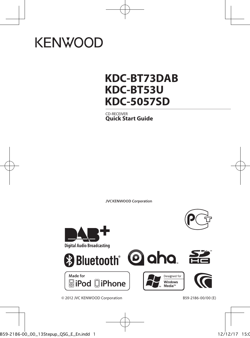 Kenwood KDC-BT53U User Manual | 20 pages