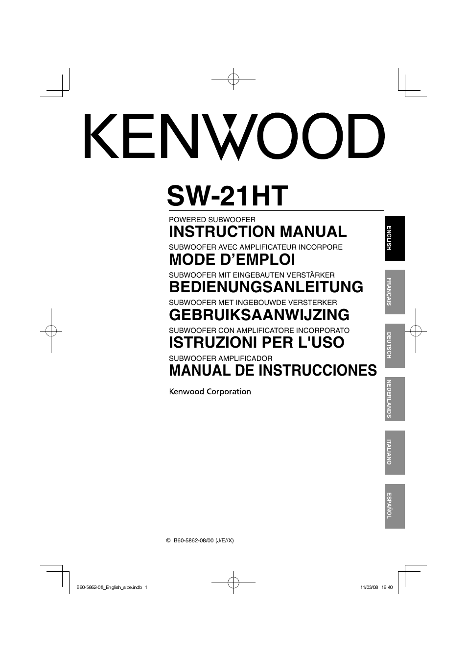 Kenwood SW-21HT User Manual | 40 pages