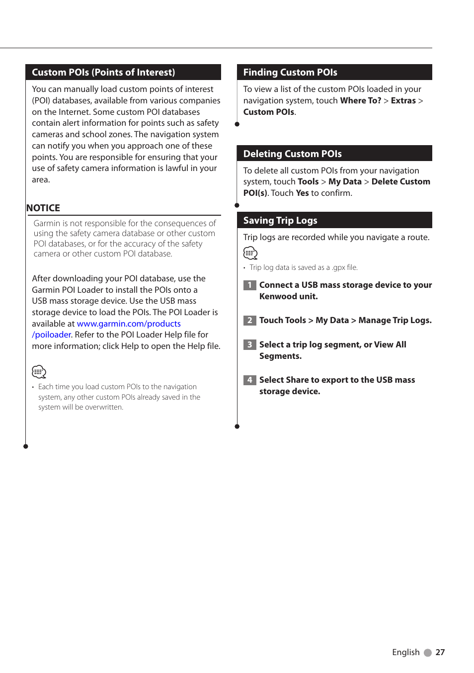 Kenwood DNX9210BT User Manual | Page 27 / 28