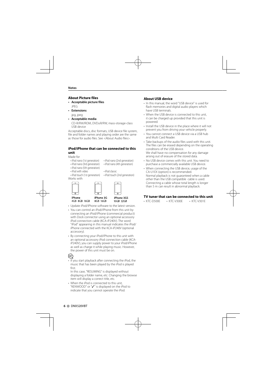 Kenwood DNX520VBT User Manual | Page 6 / 88