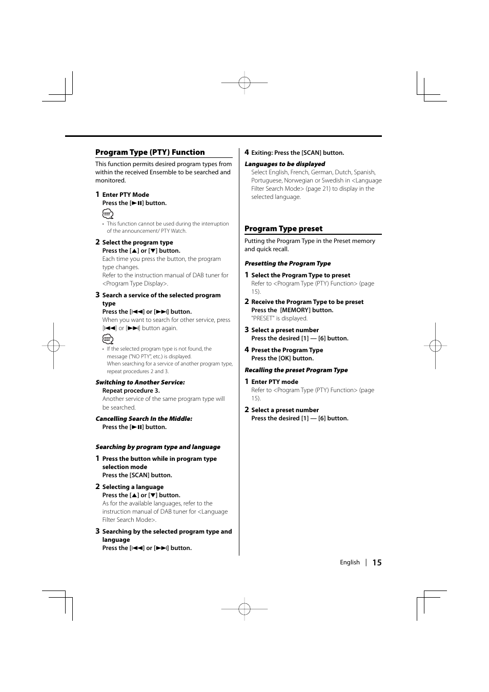 Kenwood KOS-A200 User Manual | Page 15 / 28