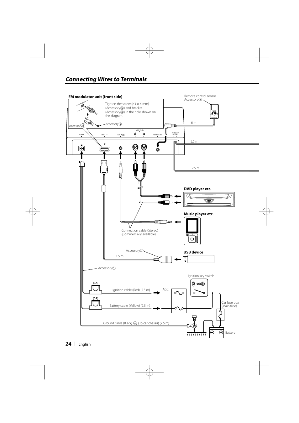 Connecting wires to terminals | Kenwood KOS-A200 User Manual | Page 24 / 28