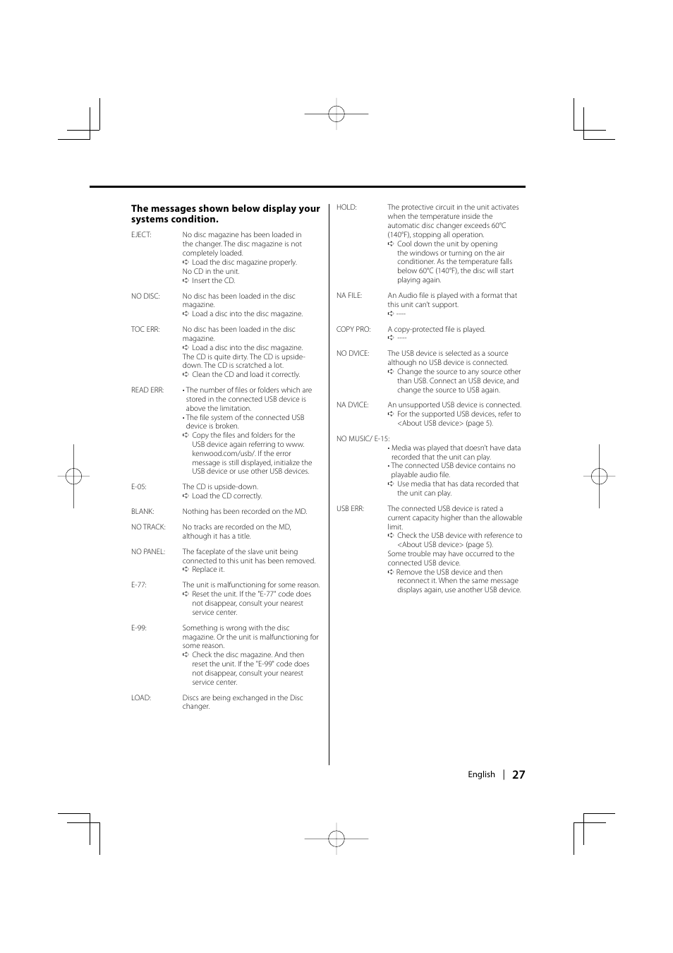 Kenwood KOS-A200 User Manual | Page 27 / 28