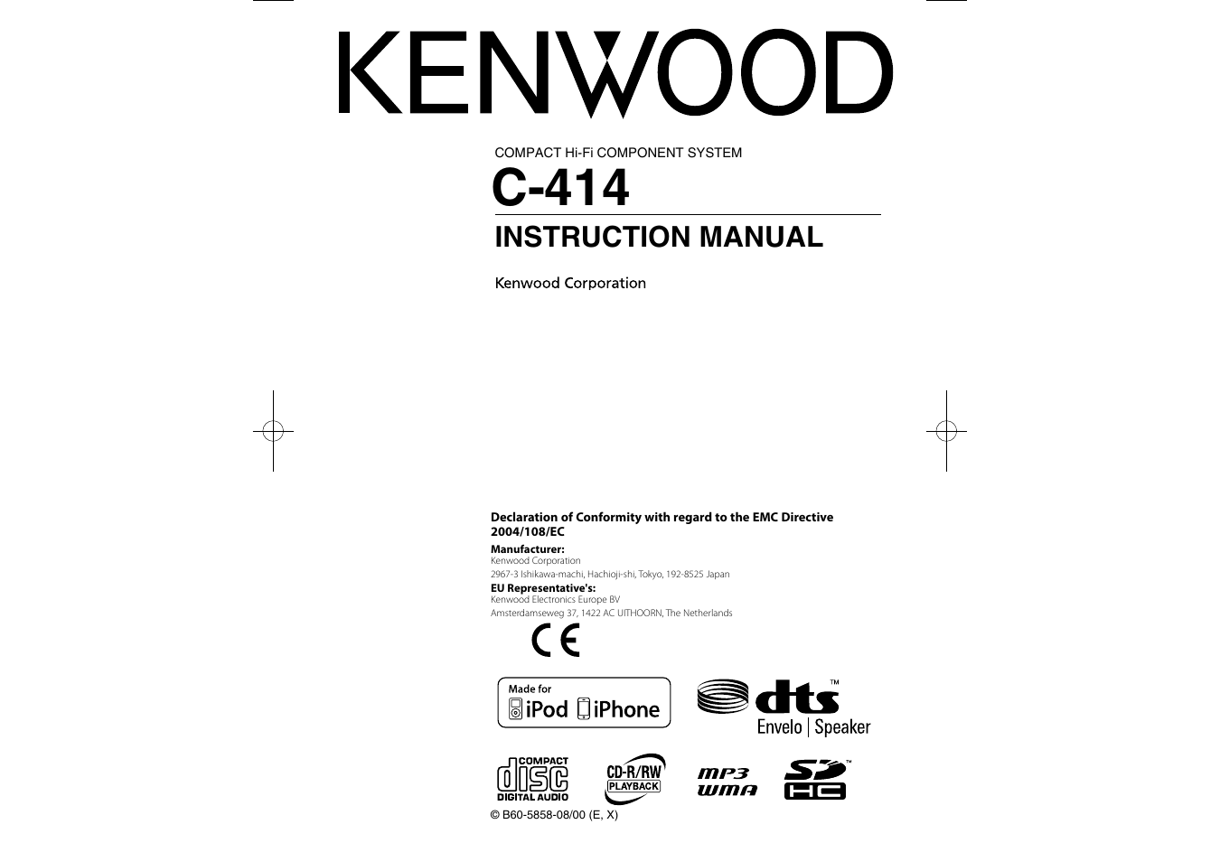 Kenwood C-414-W User Manual | 13 pages