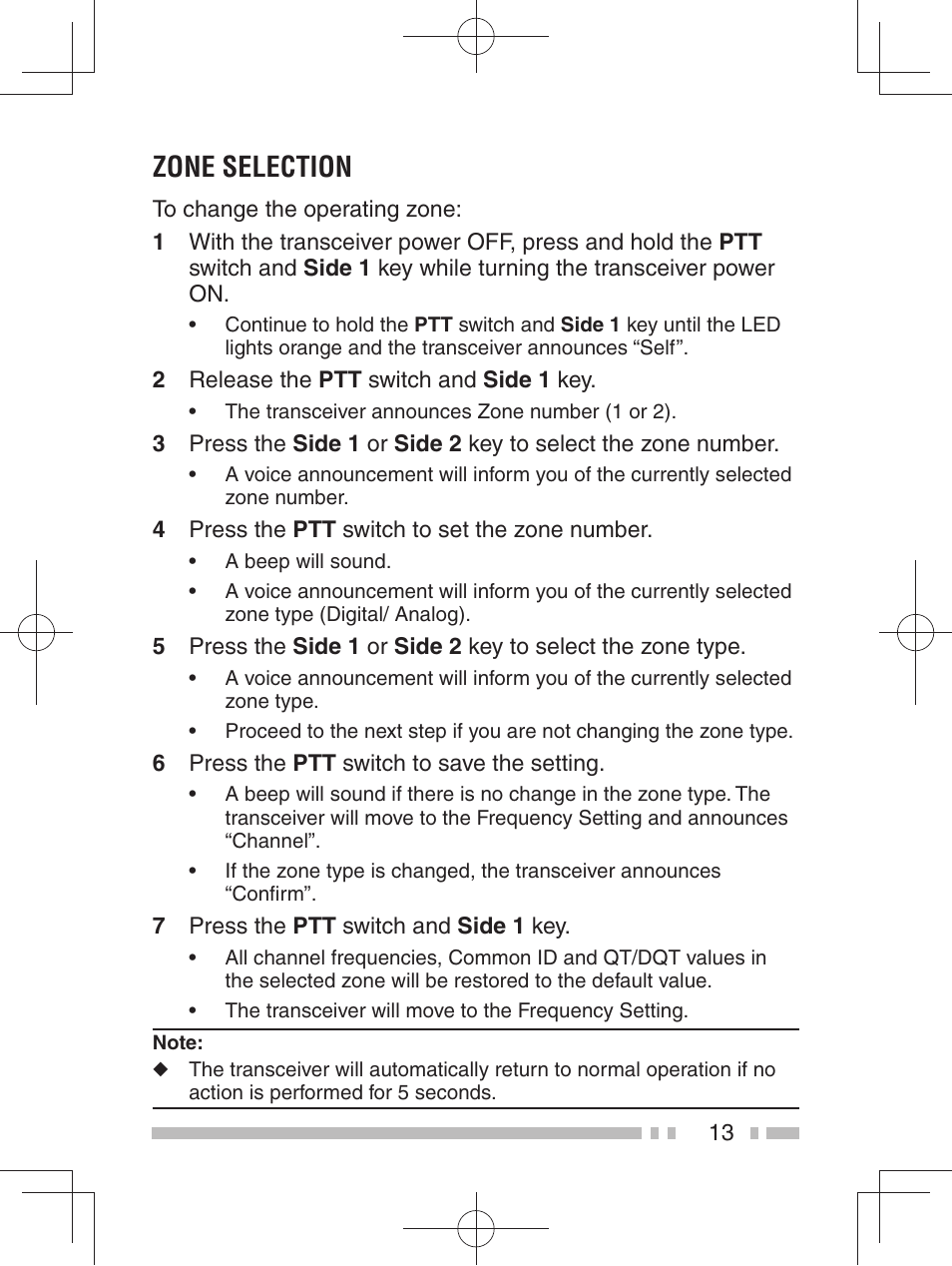 Zone selection | Kenwood TK-3401DE User Manual | Page 21 / 36