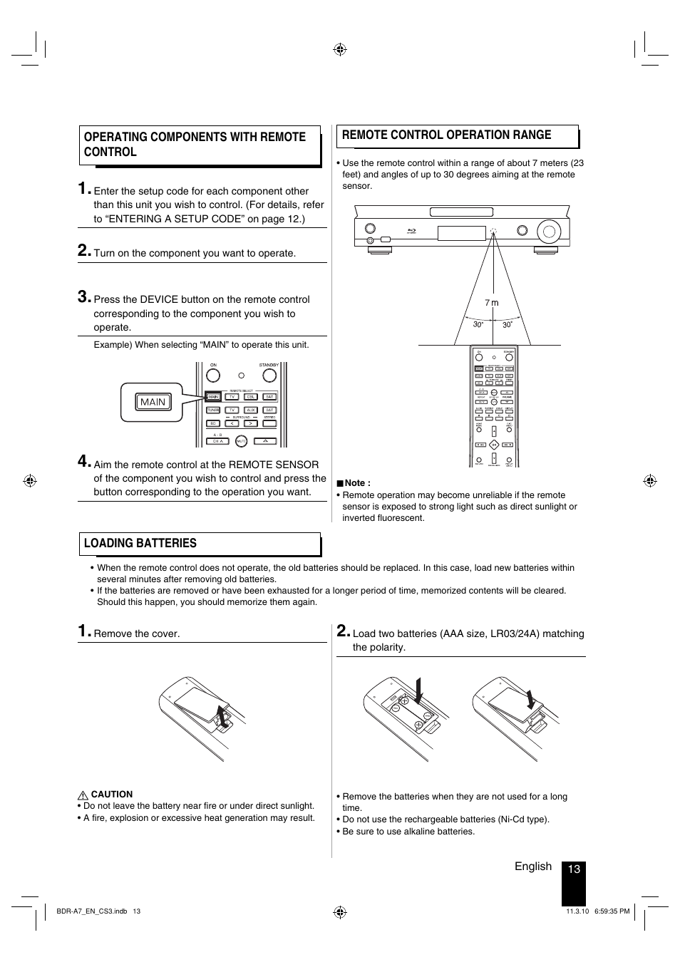 Kenwood BDR-A7 User Manual | Page 13 / 64