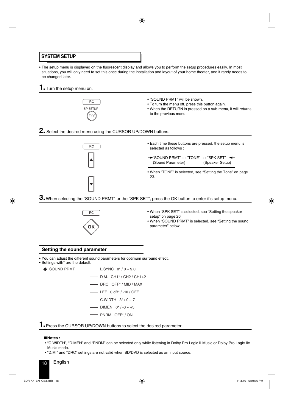 System setup | Kenwood BDR-A7 User Manual | Page 18 / 64