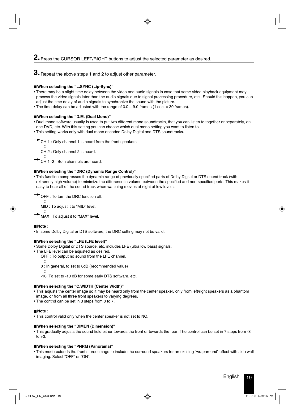 Kenwood BDR-A7 User Manual | Page 19 / 64