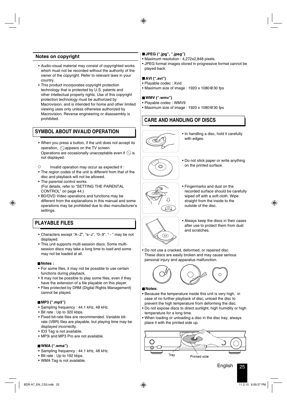 25 english | Kenwood BDR-A7 User Manual | Page 25 / 64