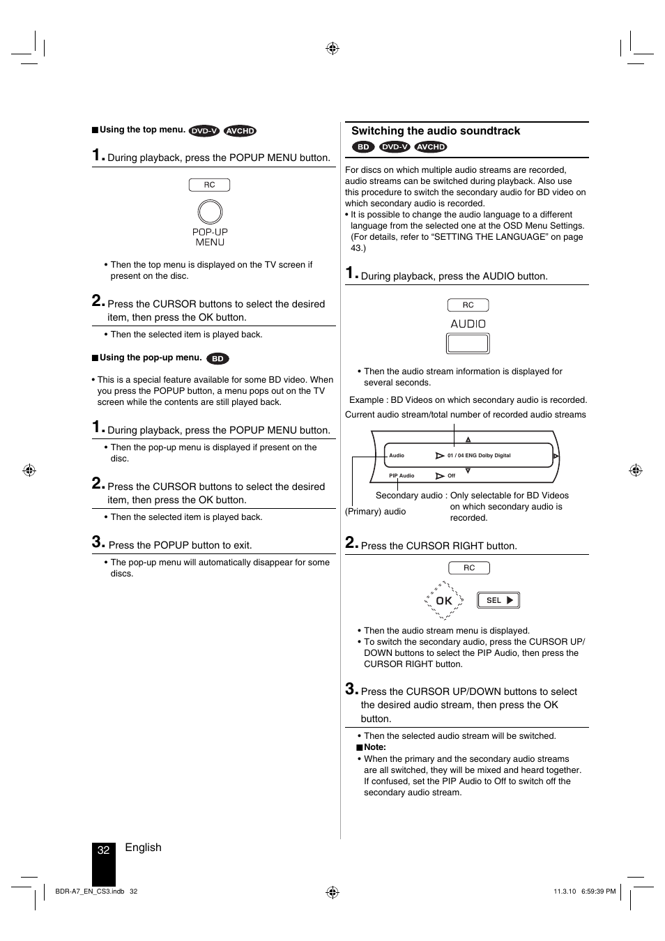 Kenwood BDR-A7 User Manual | Page 32 / 64