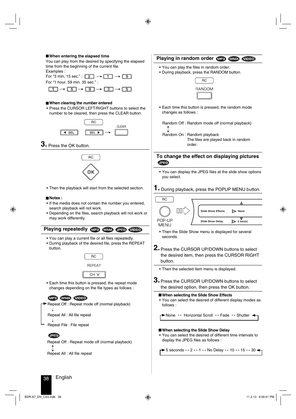 Kenwood BDR-A7 User Manual | Page 38 / 64