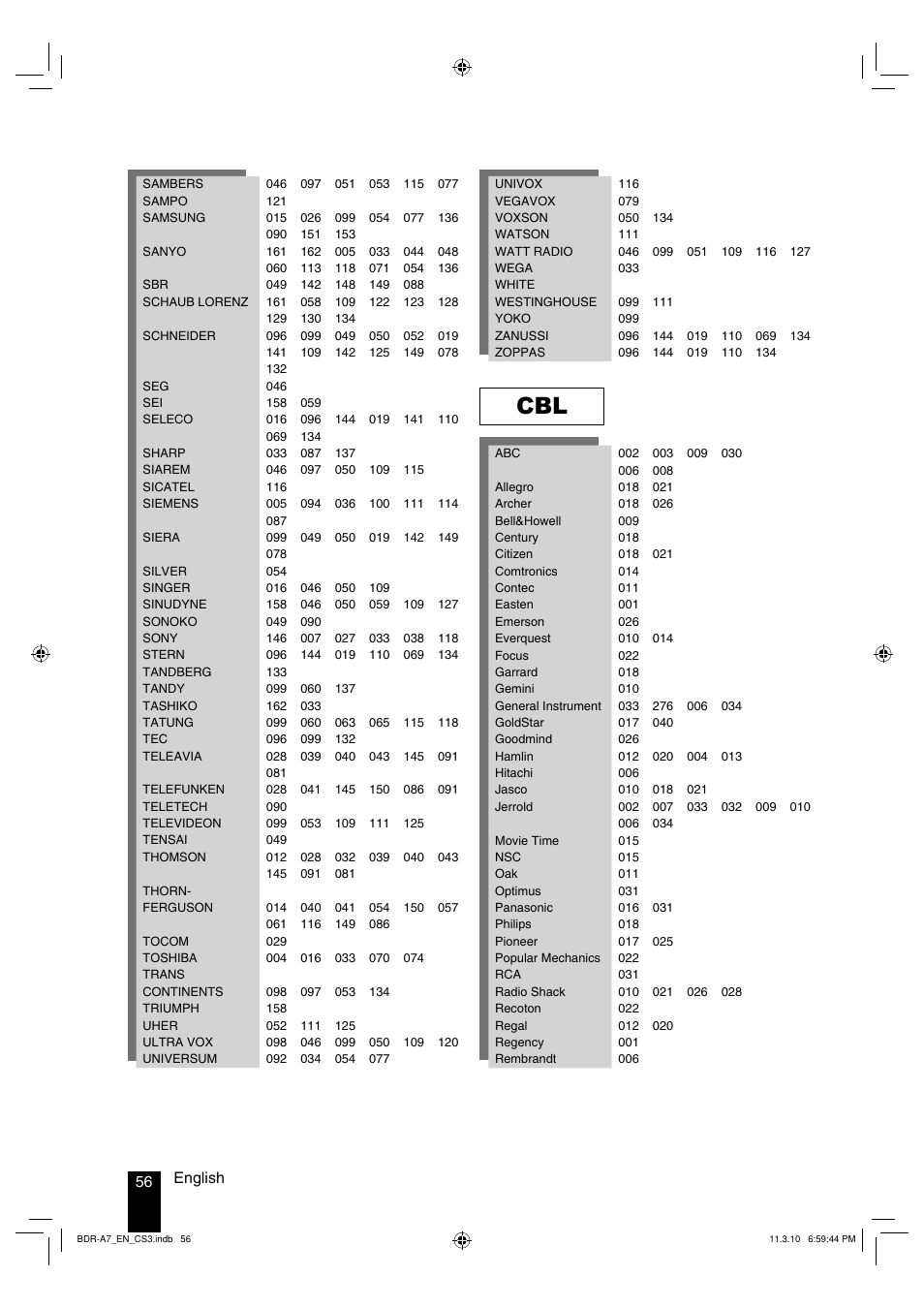 56 english | Kenwood BDR-A7 User Manual | Page 56 / 64