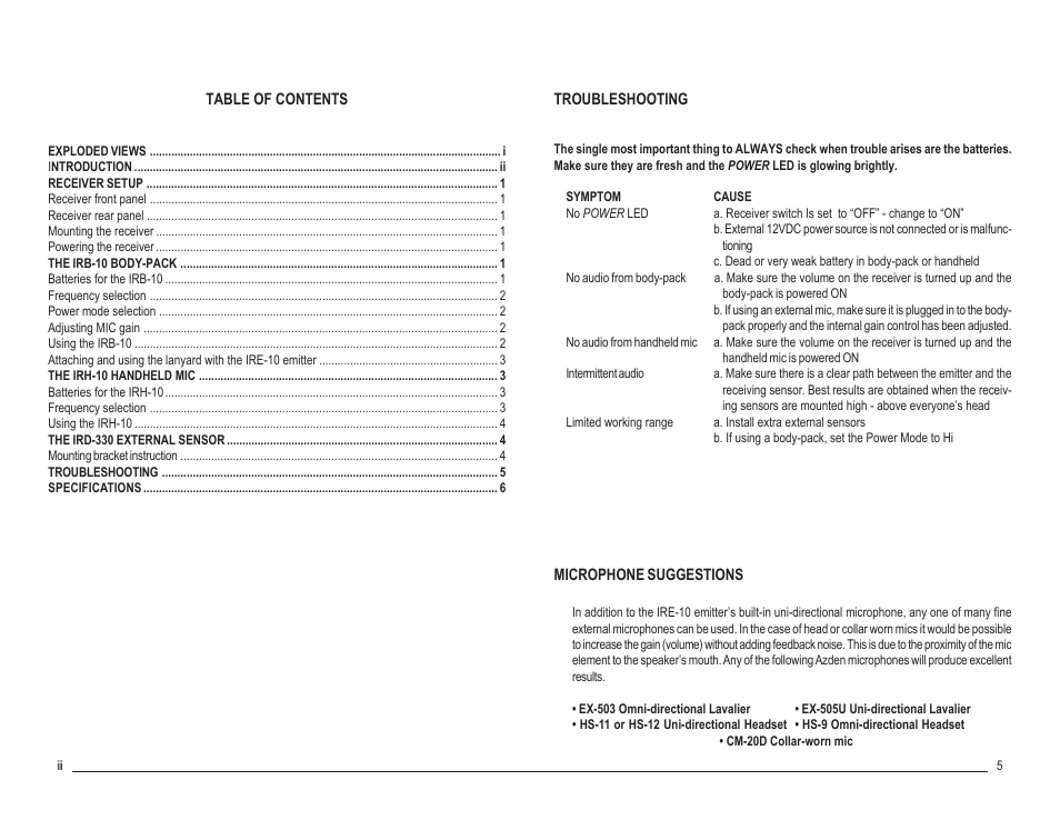Azden IRB-10 User Manual | Page 4 / 6