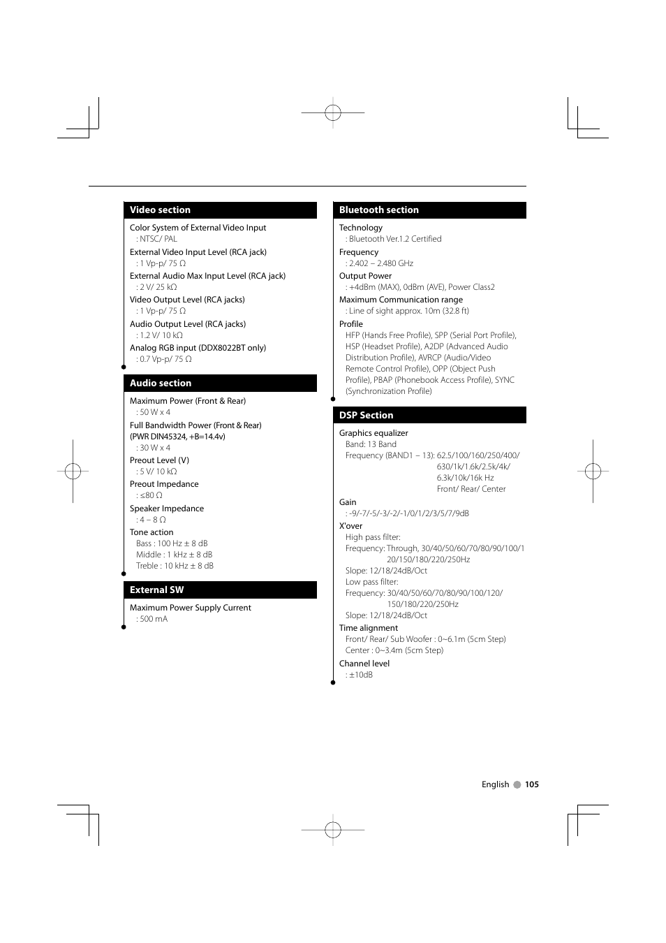 Kenwood DDX8022BT User Manual | Page 105 / 108