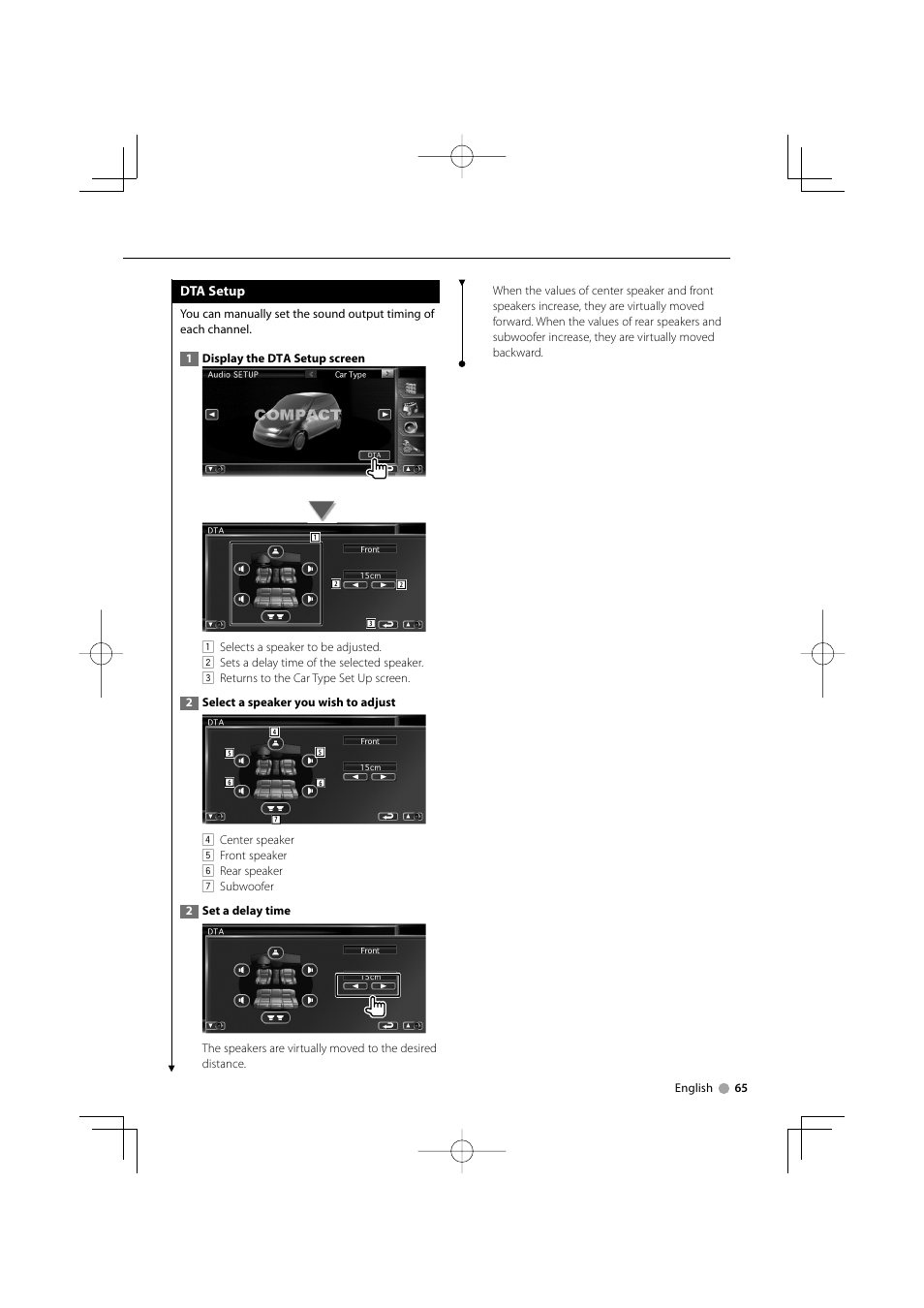 Dta setup | Kenwood DDX8022BT User Manual | Page 65 / 108