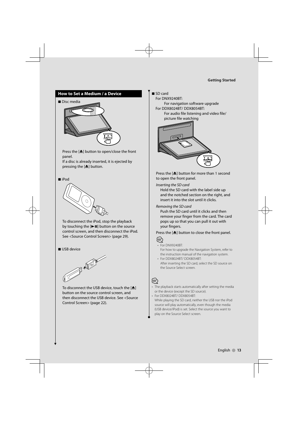 Kenwood DNX9240BT User Manual | Page 13 / 100