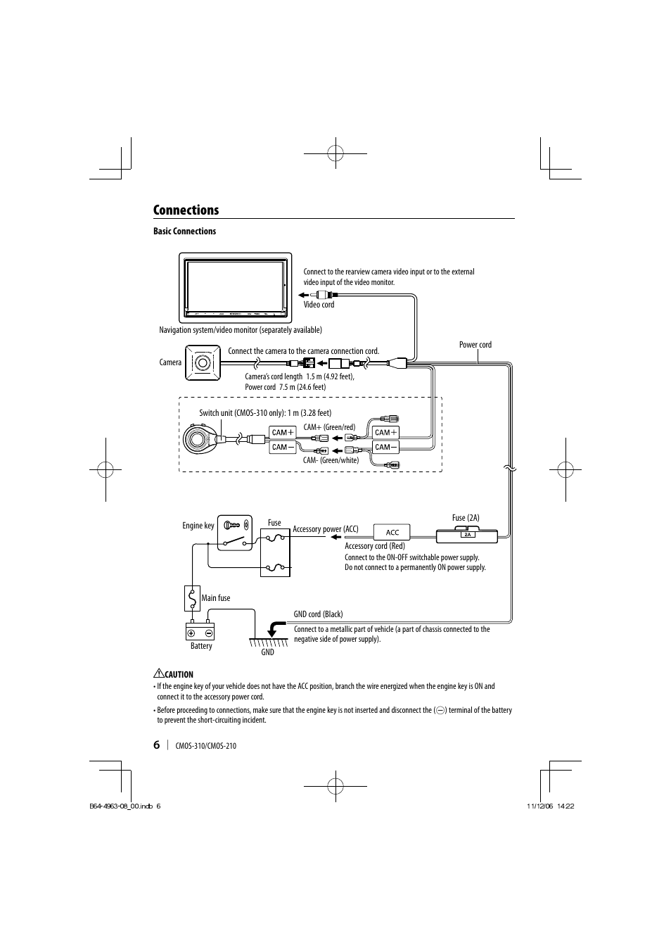 Connections | Kenwood CMOS-210 User Manual | Page 6 / 15