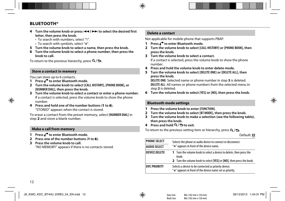 Kenwood KDC-BT44U User Manual | Page 14 / 23