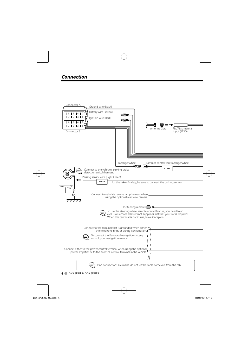 Connection | Kenwood DDX8026BT User Manual | Page 4 / 11