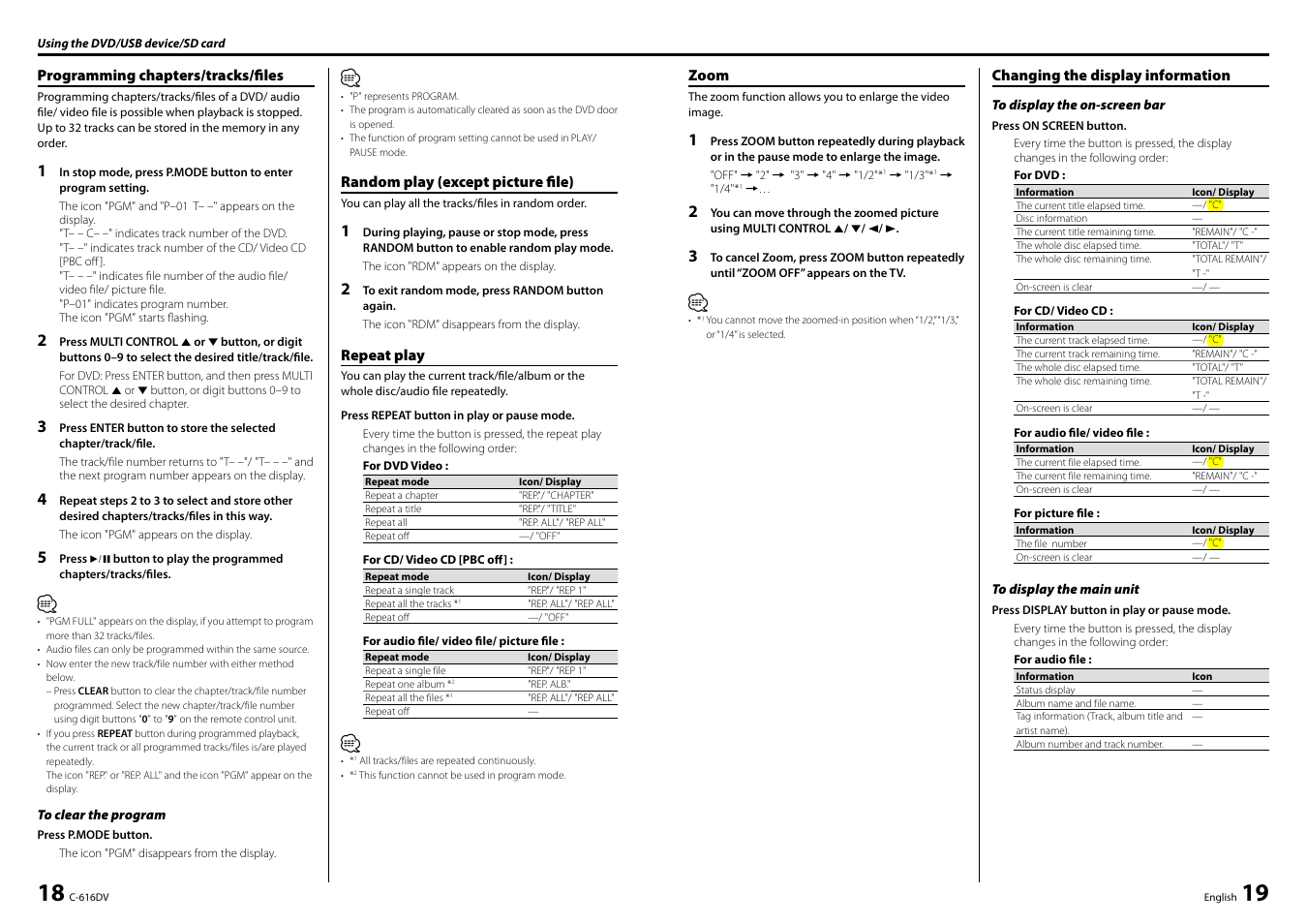 Kenwood C-616DV User Manual | Page 10 / 17