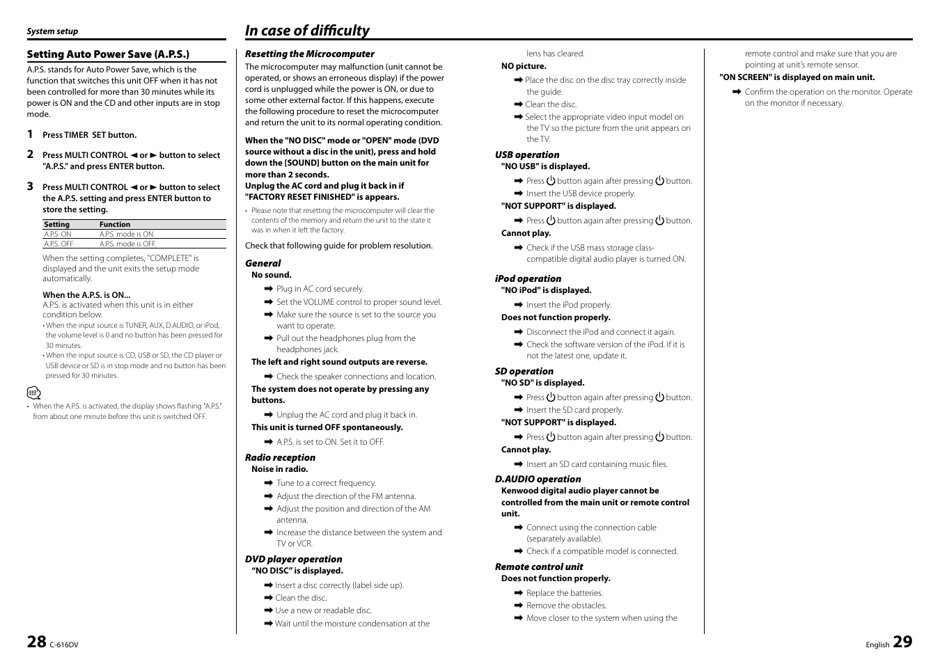 Kenwood C-616DV User Manual | Page 15 / 17