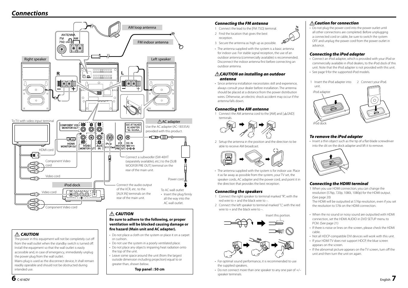 Connections | Kenwood C-616DV User Manual | Page 4 / 17