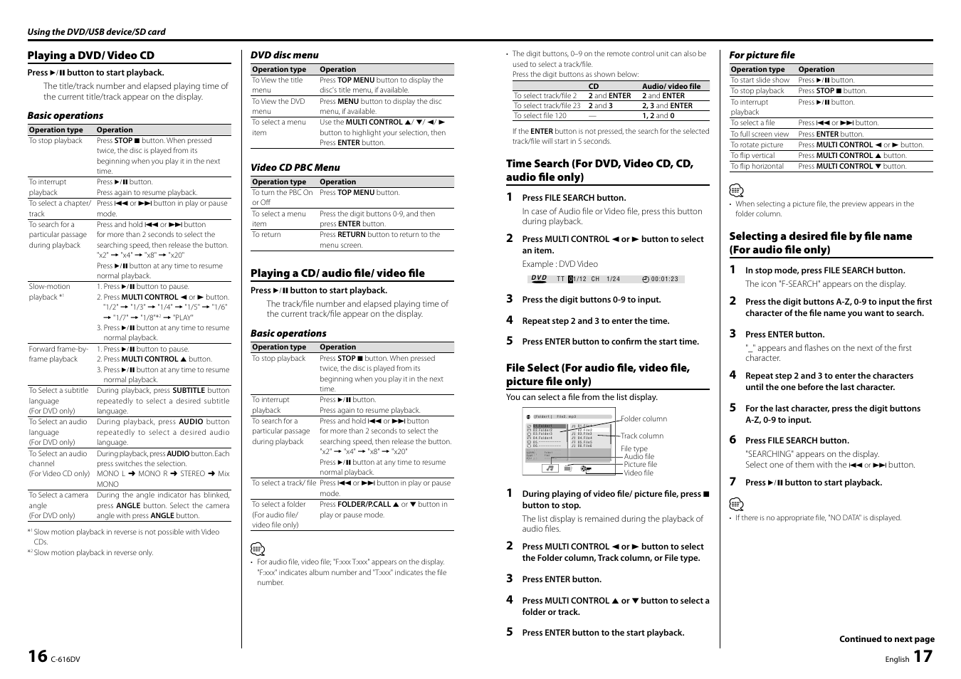 Kenwood C-616DV User Manual | Page 9 / 17