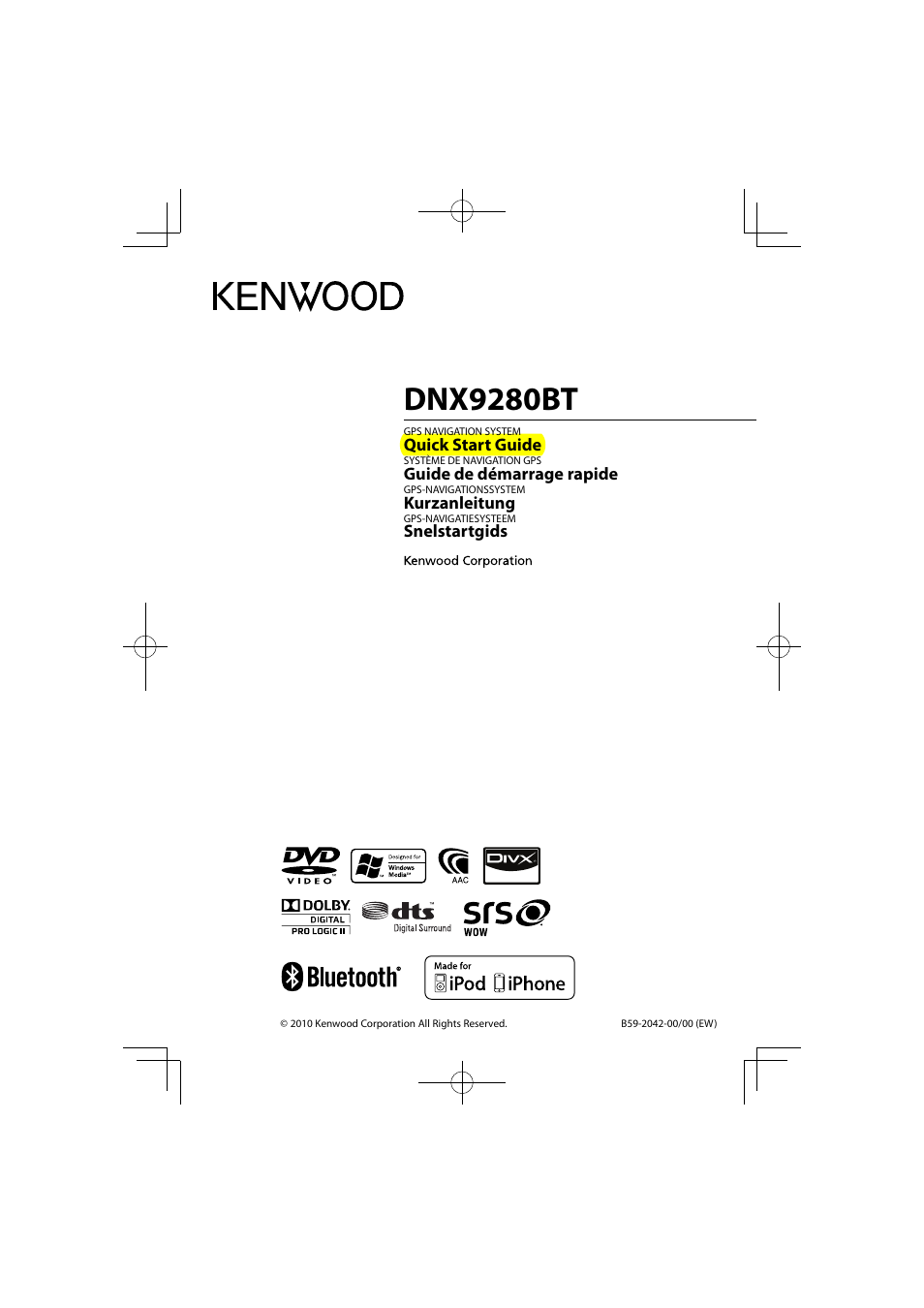 Kenwood DNX9280BT User Manual | 33 pages