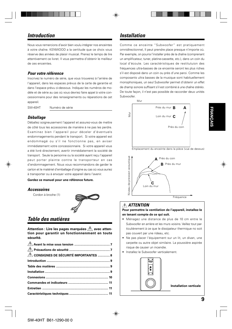 Kenwood SW-40HT-BK User Manual | Page 9 / 32