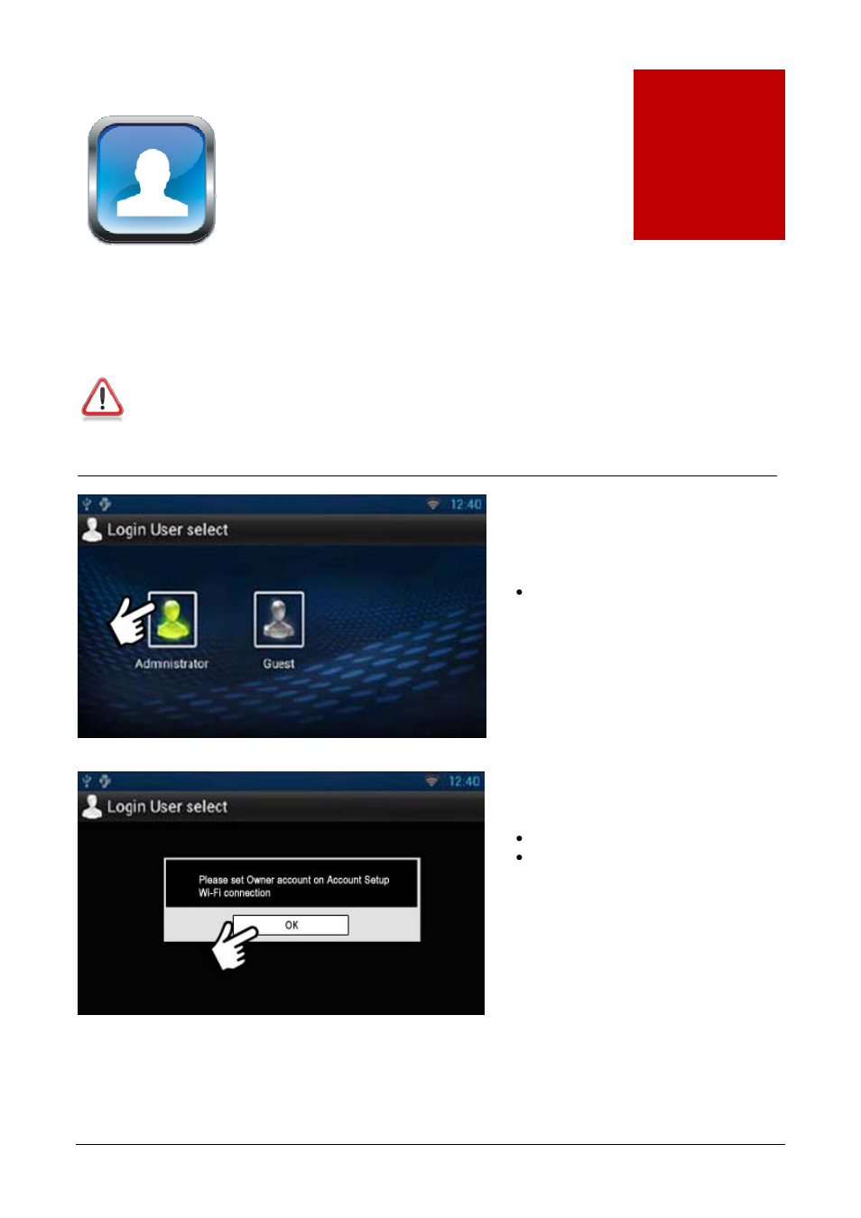 Step 4:- owner account setup, Step | Kenwood DNN9230DAB User Manual | Page 15 / 42