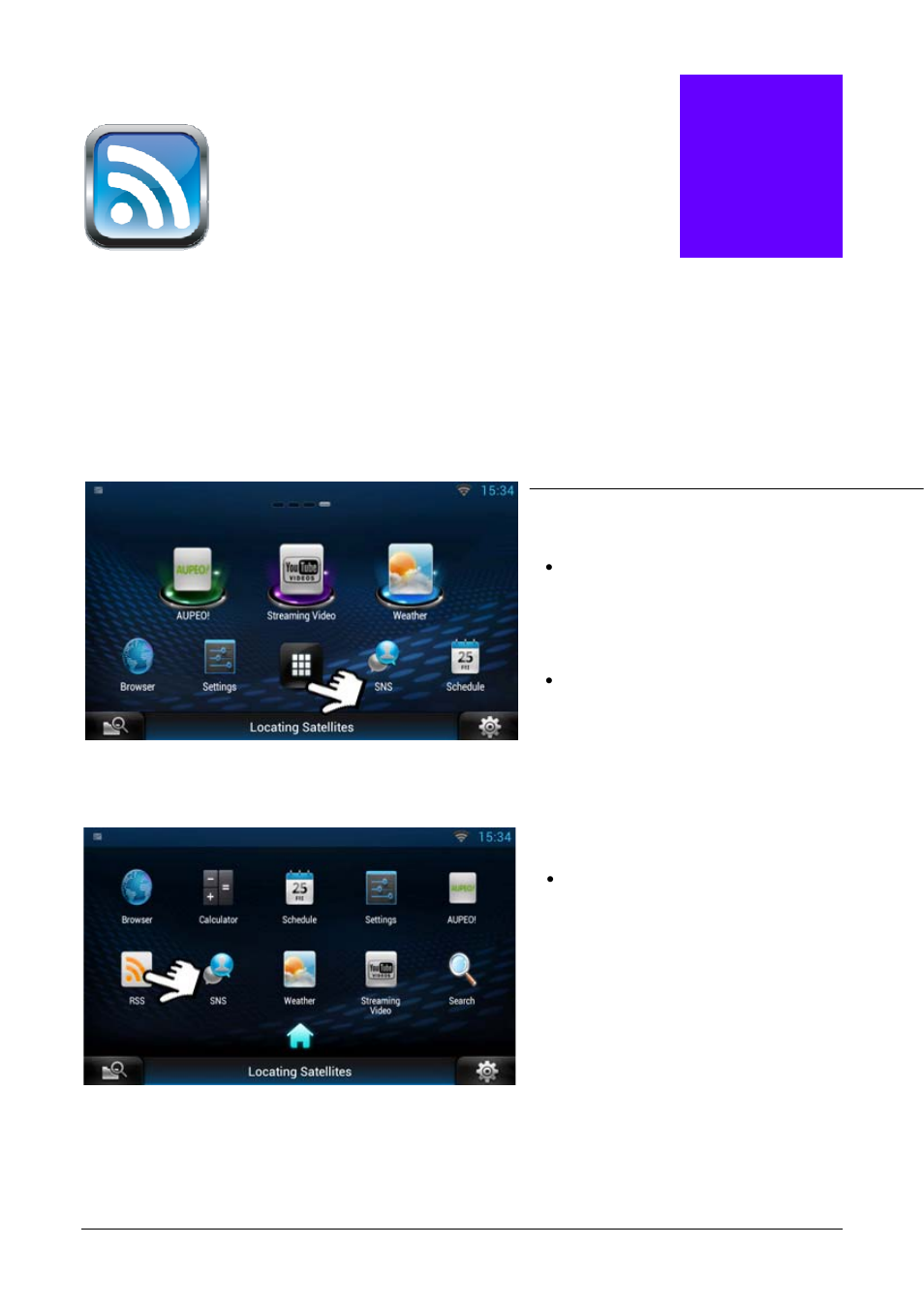 Step 9:- setting up rss feeds, Step | Kenwood DNN9230DAB User Manual | Page 28 / 42