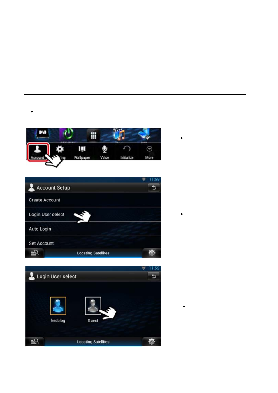 Use system with no facebook, twitter & gmail, How to change over to guest account, R and gmail accounts. for | Kenwood DNN9230DAB User Manual | Page 35 / 42